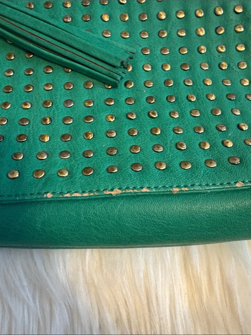 Urban Expressions Emerald Green Studded Crossbody Bag